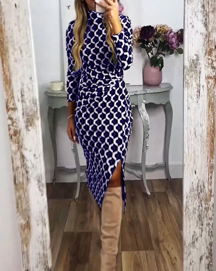 Robe élégante printemps en bleu avec confort suprême et design distinctif tra
