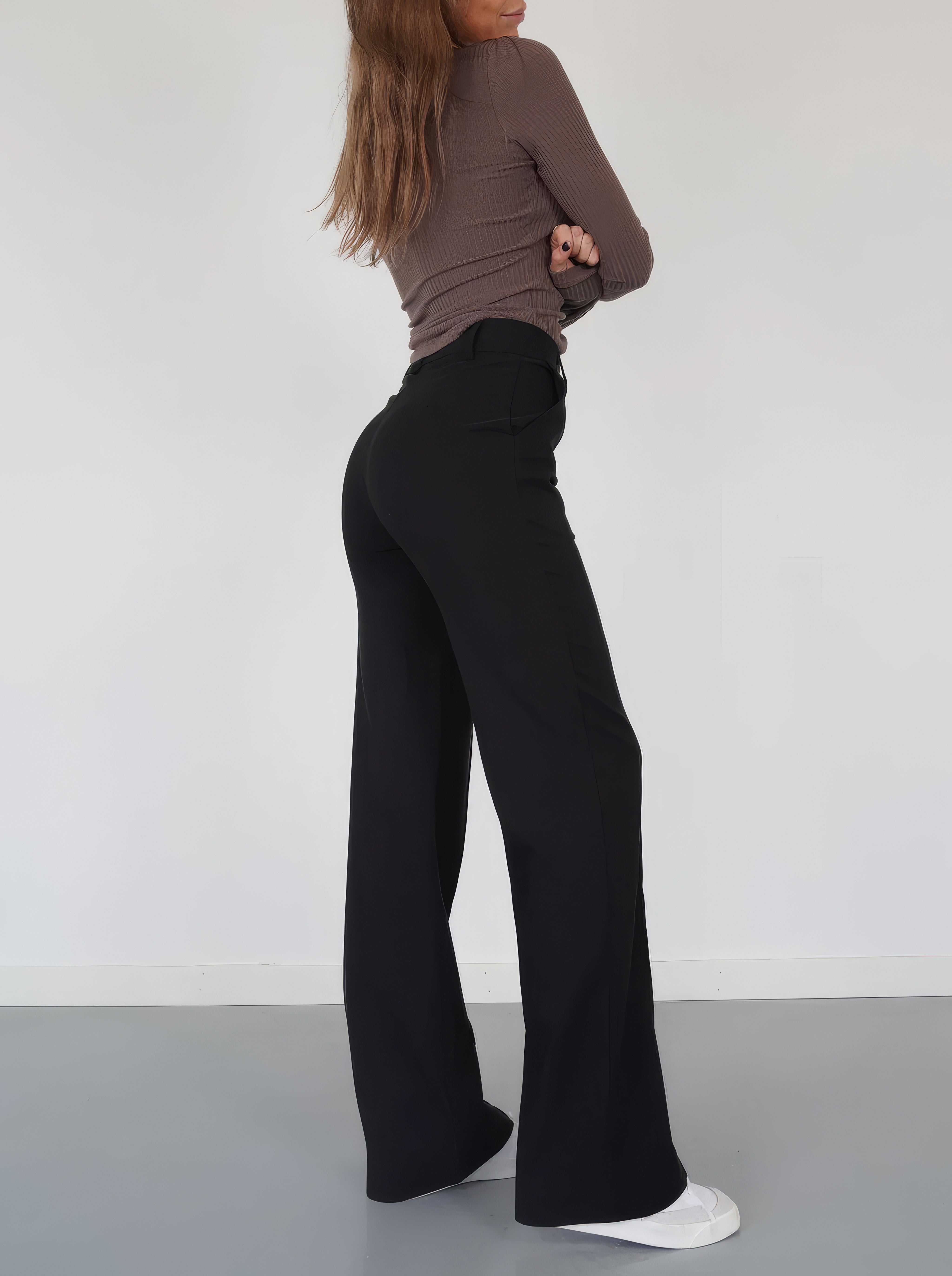 Pantalon large taille haute Pauline - Confort exceptionnel et coupe flatteuse dog