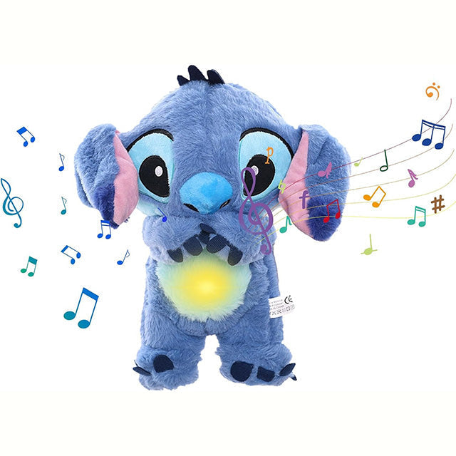 Peluche Stitch Apaisante Bleue avec Respiration Réaliste et Douce Berceuse - Compagnon de Sommeil