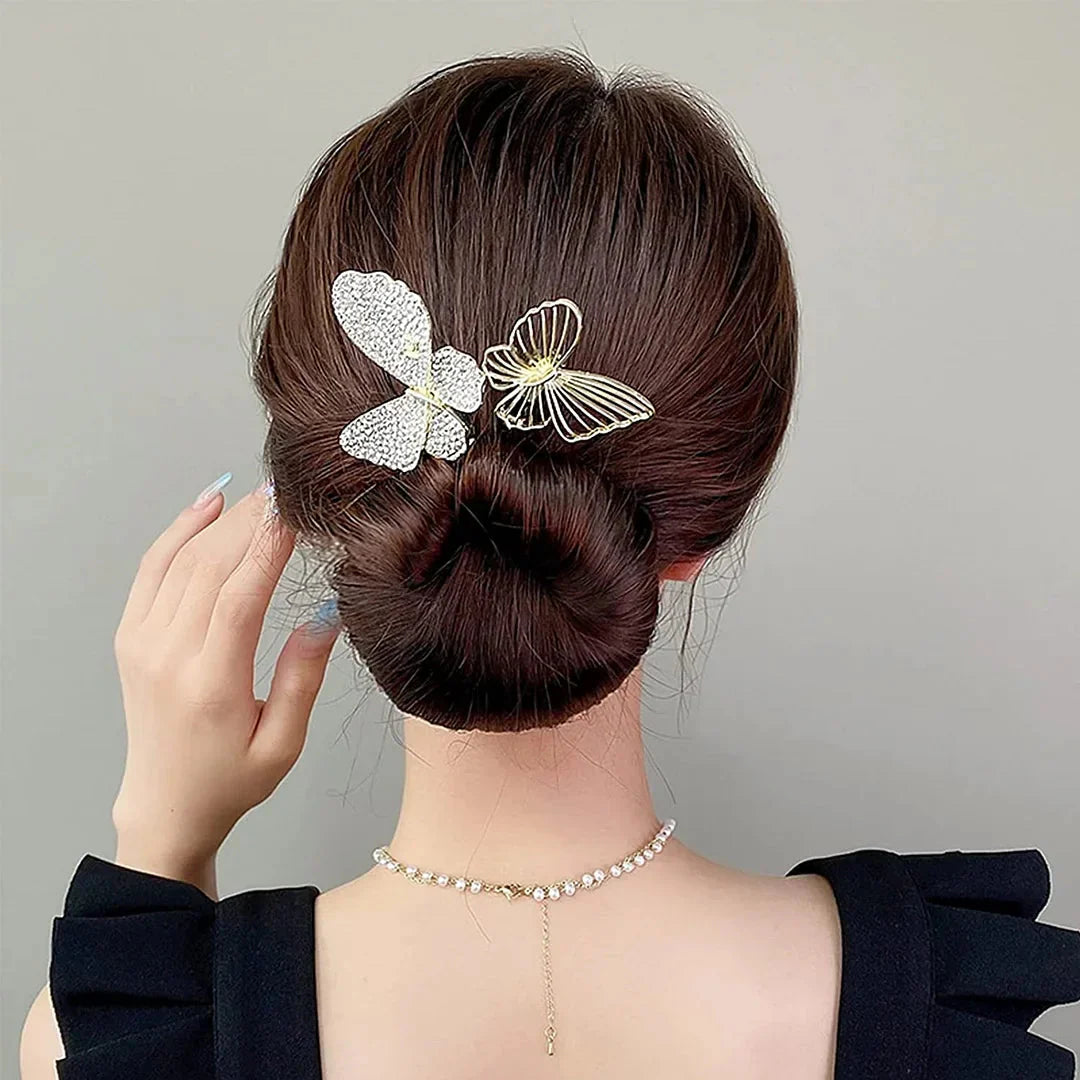 Pince Cheveux Tendance - Double Papillon, Accessoire Cheveux Élégant pour Tous Types de Cheveux