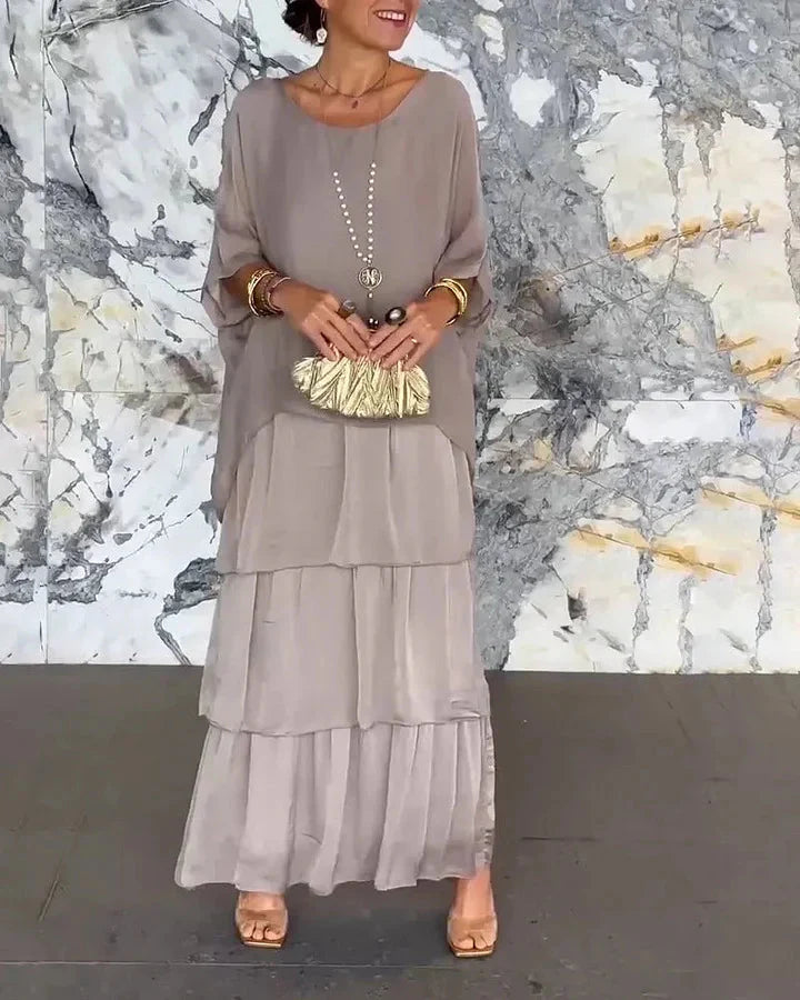 Robe Ample Artistique Gris - Couleurs variées, Élégance décontractée travel b