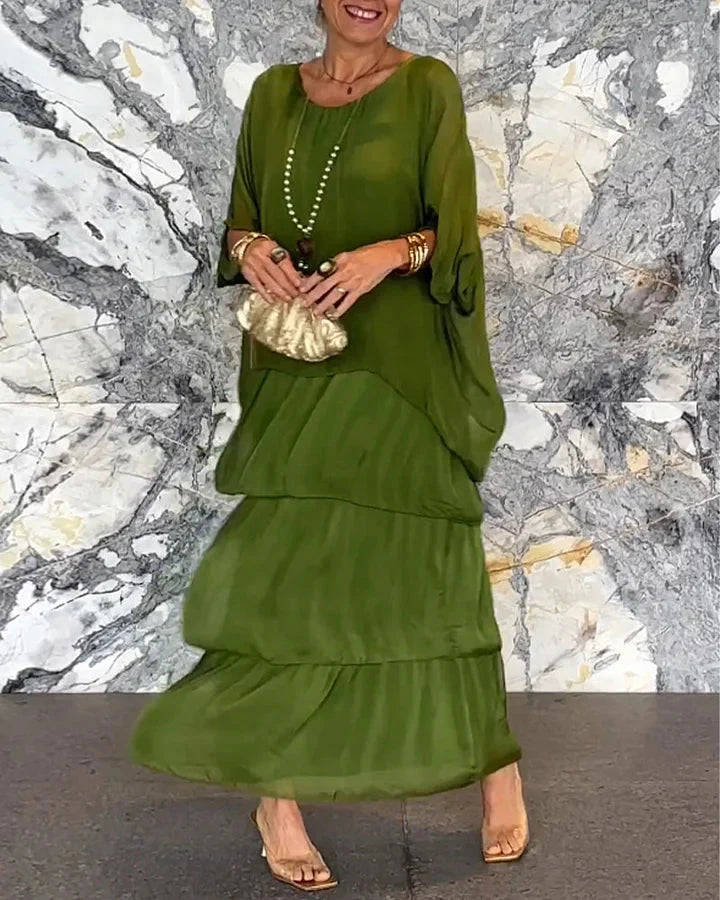Robe Ample Artistique Vert - Confort maximal, Style artistique élégant travel