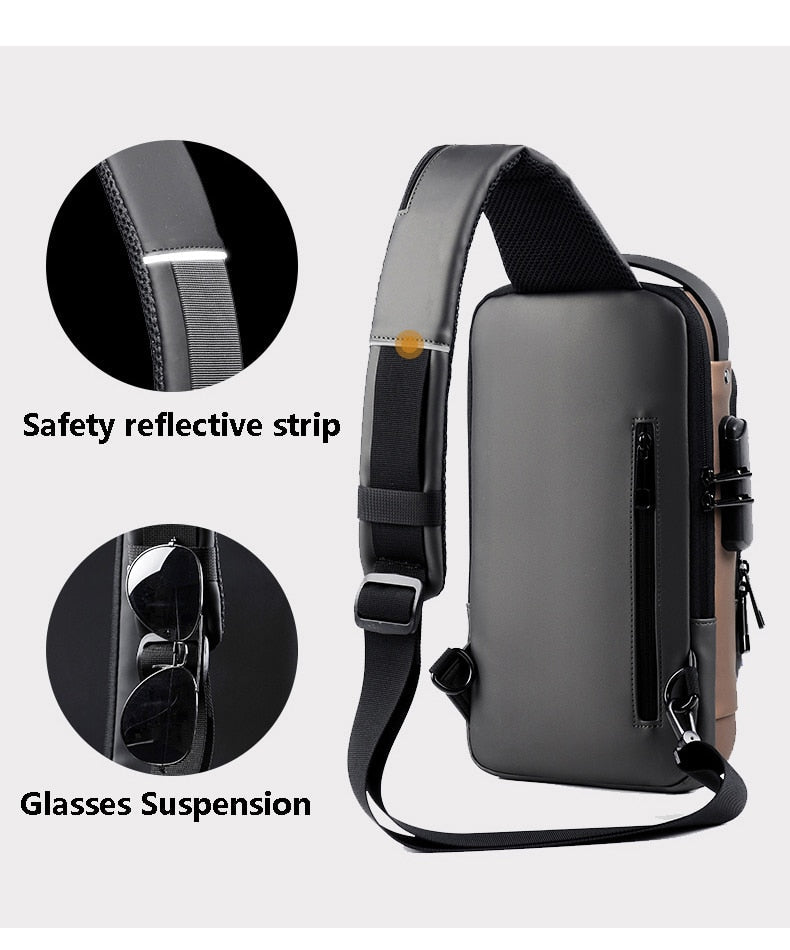 Sac à bandoulière USB antivol avec port USB intégré pour une recharge pratique de vos appareils électroniques