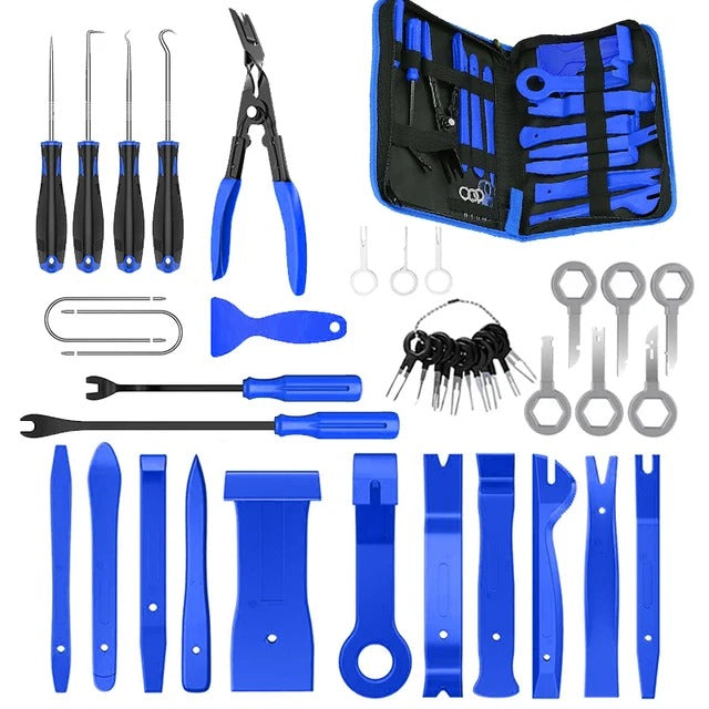 Ensemble de Outils de Démontage Bleu pour Garnitures de Voiture - Facilité et Protection Assurées