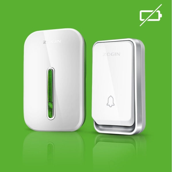 Sonnette sans fil sans batterie imperméable - Bouton + Récepteur, Alternative Écologique | Signal Longue Portée