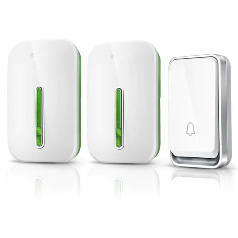 Sonnette sans fil sans batterie imperméable - Bouton + Récepteurs, Installation Facile | Résistance Intempéries