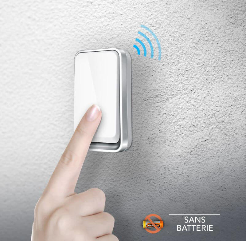 Sonnette sans fil sans batterie imperméable - Design Élégant | Facile à Installer