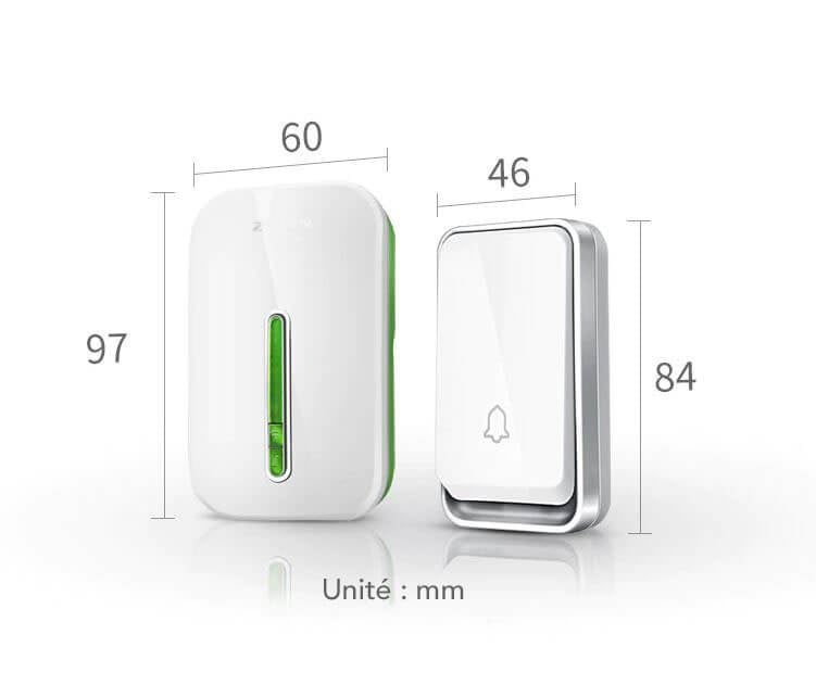 Sonnette sans fil sans batterie imperméable - Accessoire Maison Écologique | Installation Facile | Résistance Intempéries