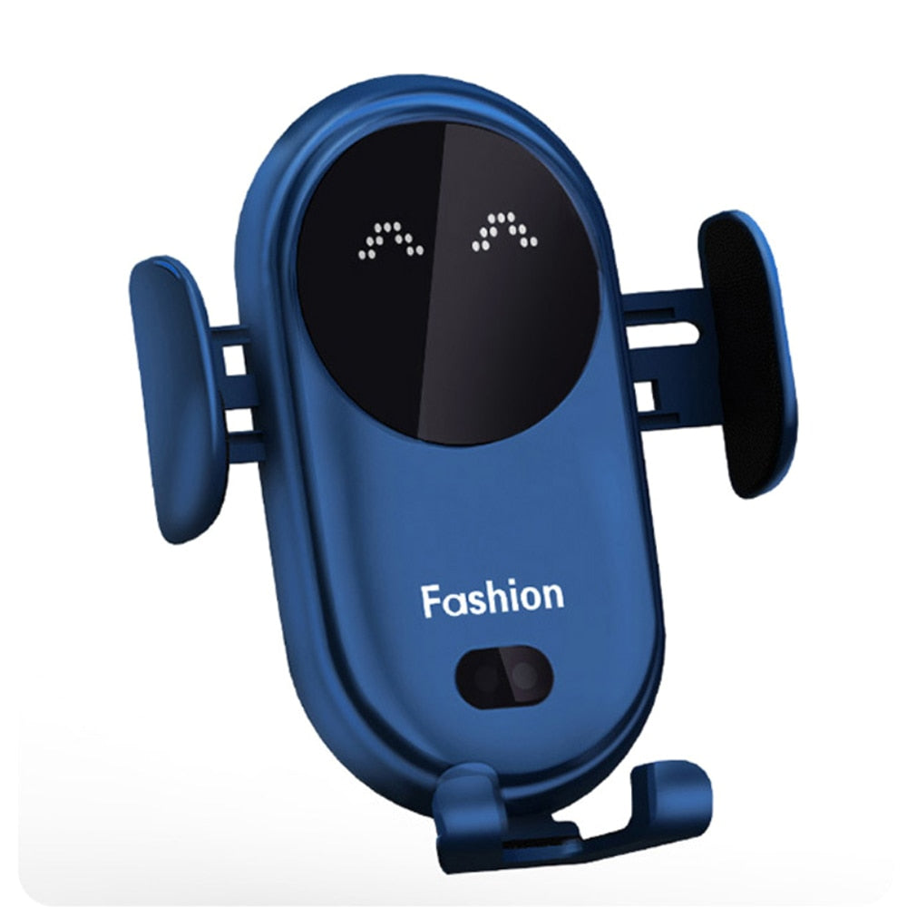 Support téléphone chargeur de voiture sans fil et automatique Bleu - Installation facile et charge rapide