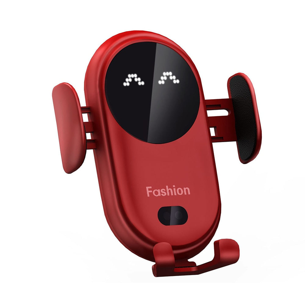 Support téléphone chargeur de voiture sans fil et automatique Rouge - Capteur infrarouge et compatibilité universelle