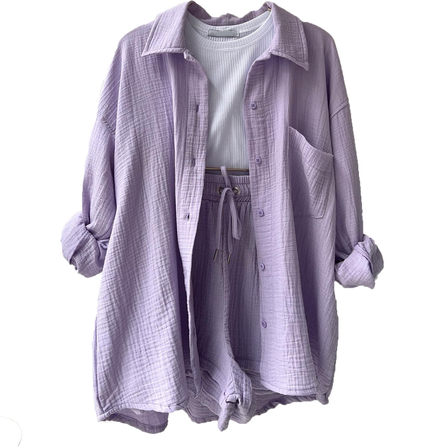 Ensemble coton premium violet foncé pour femme Sylvie - Vêtements décontractés et look quotidien
