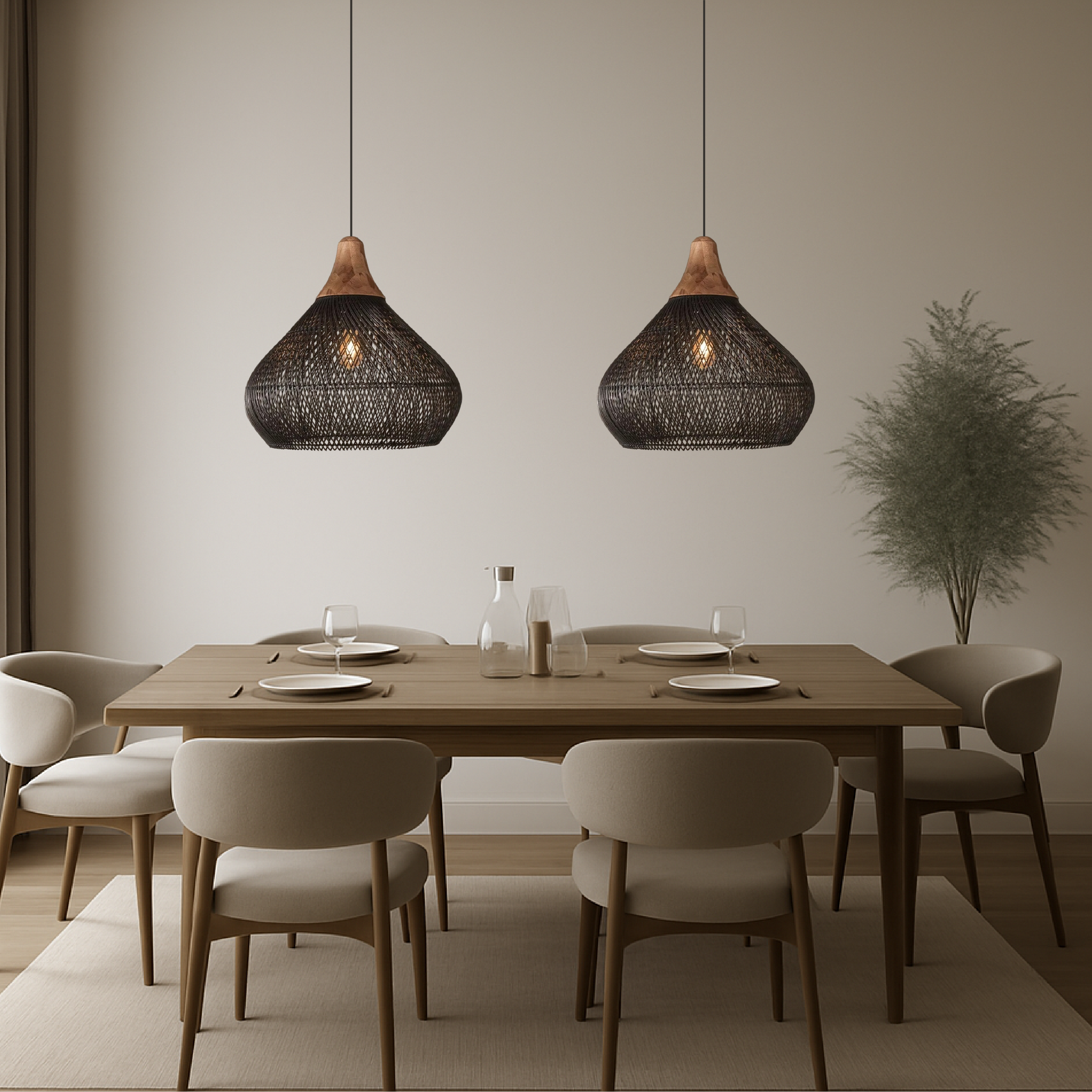 Japanese design pendant lamp