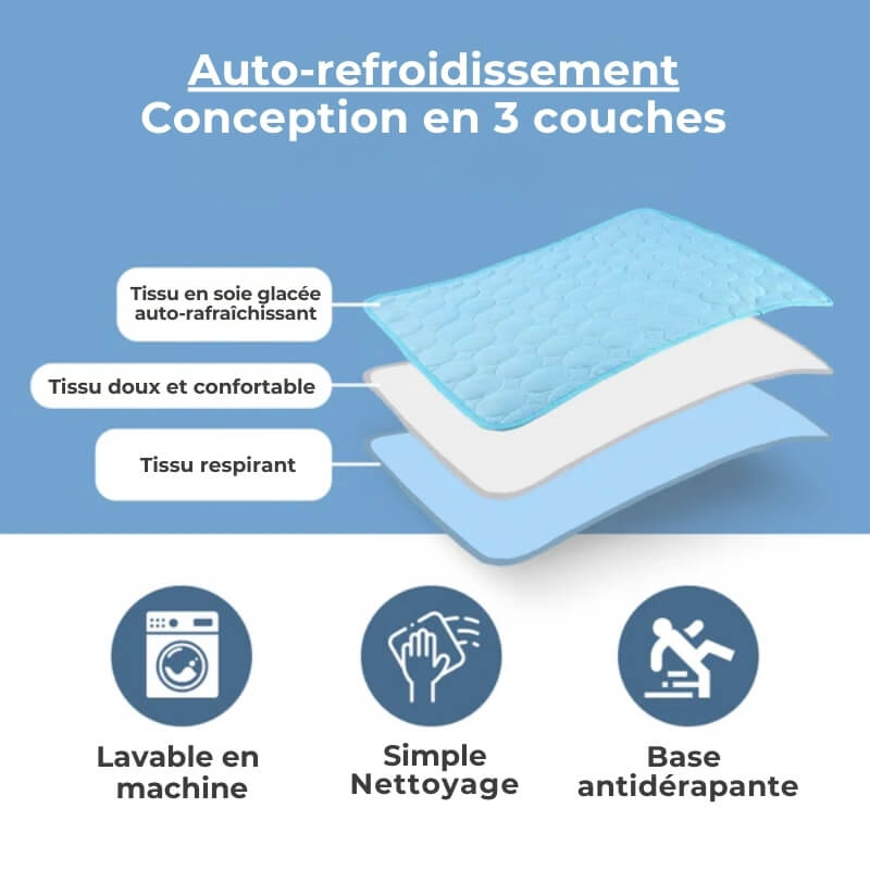 Tapis Rafraîchissant pour Chien - Confort Canin en Été Chaud | Léger et Portable