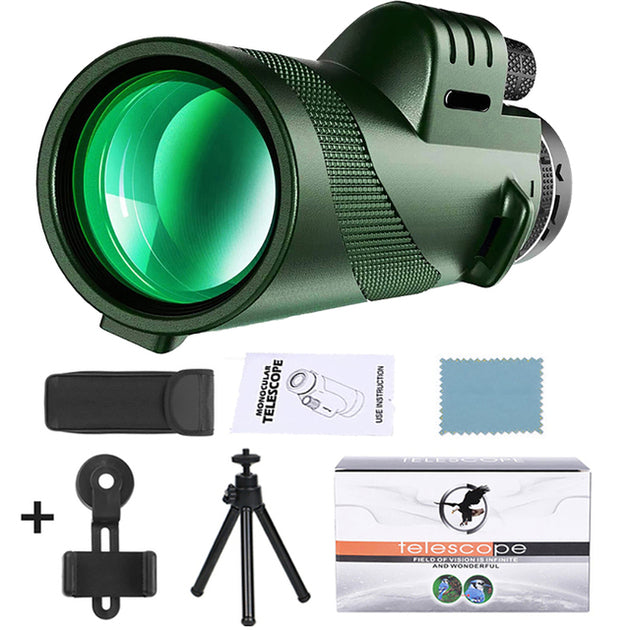 Télescope Monoculaire Puissant Zoom 80x100 Vert - Zoom haute définition et antidérapant