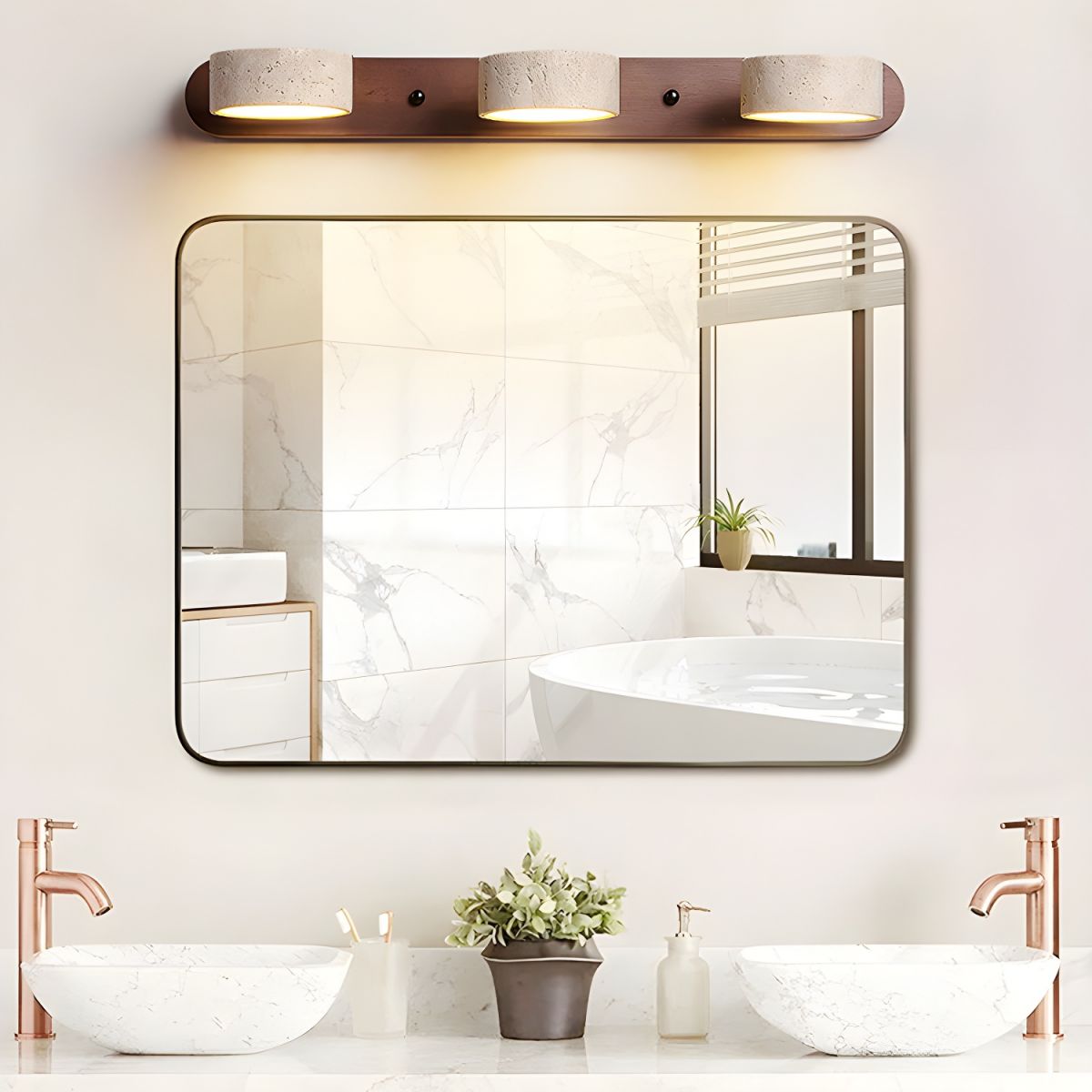 Travertine wall light