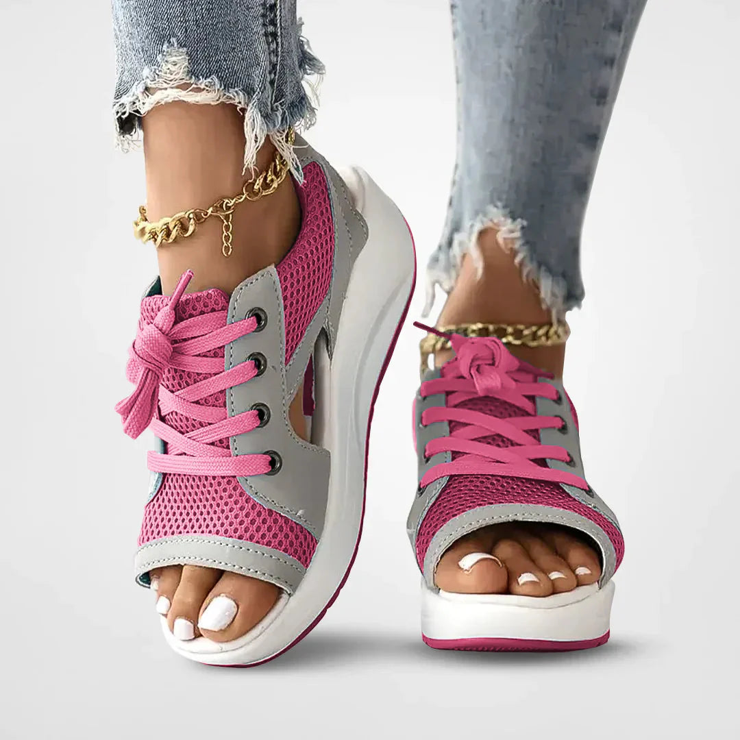 Sandales confortables Valenza en Rose avec amortissement gel et mode féminine dog