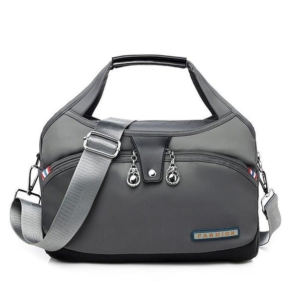Sac à main WanderChic gris foncé en polyester durable pour femmes avec bretelles réglables