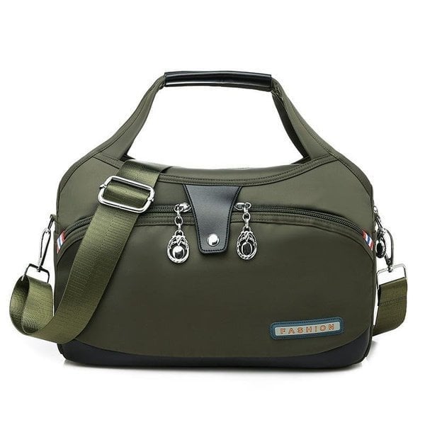 Sac à main WanderChic vert olive avec sécurité élégante et style moderne pour femmes