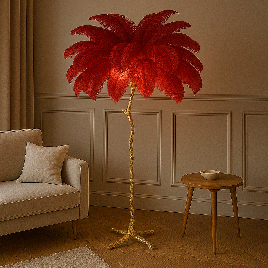 Feather floor lamp