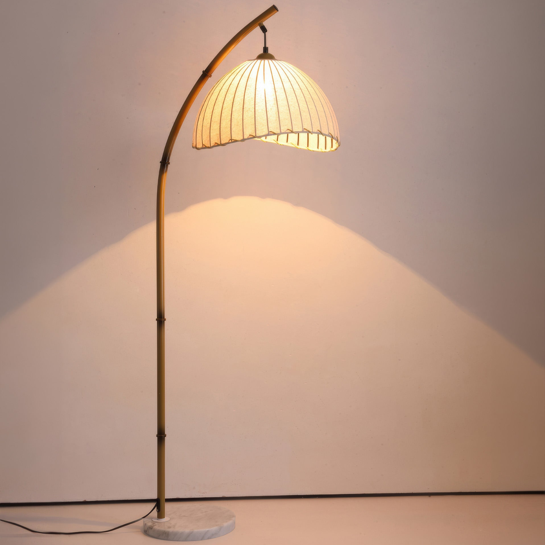 Cultural bamboo floor lamp