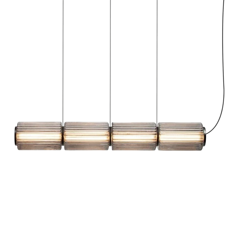 Cylindrical glass pendant lamp