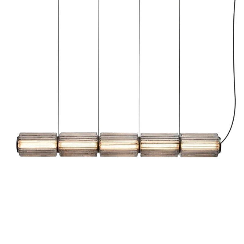Cylindrical glass pendant lamp