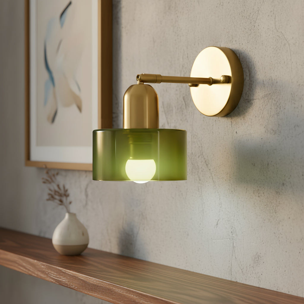 Bauhaus Colored Glass Wall Light
