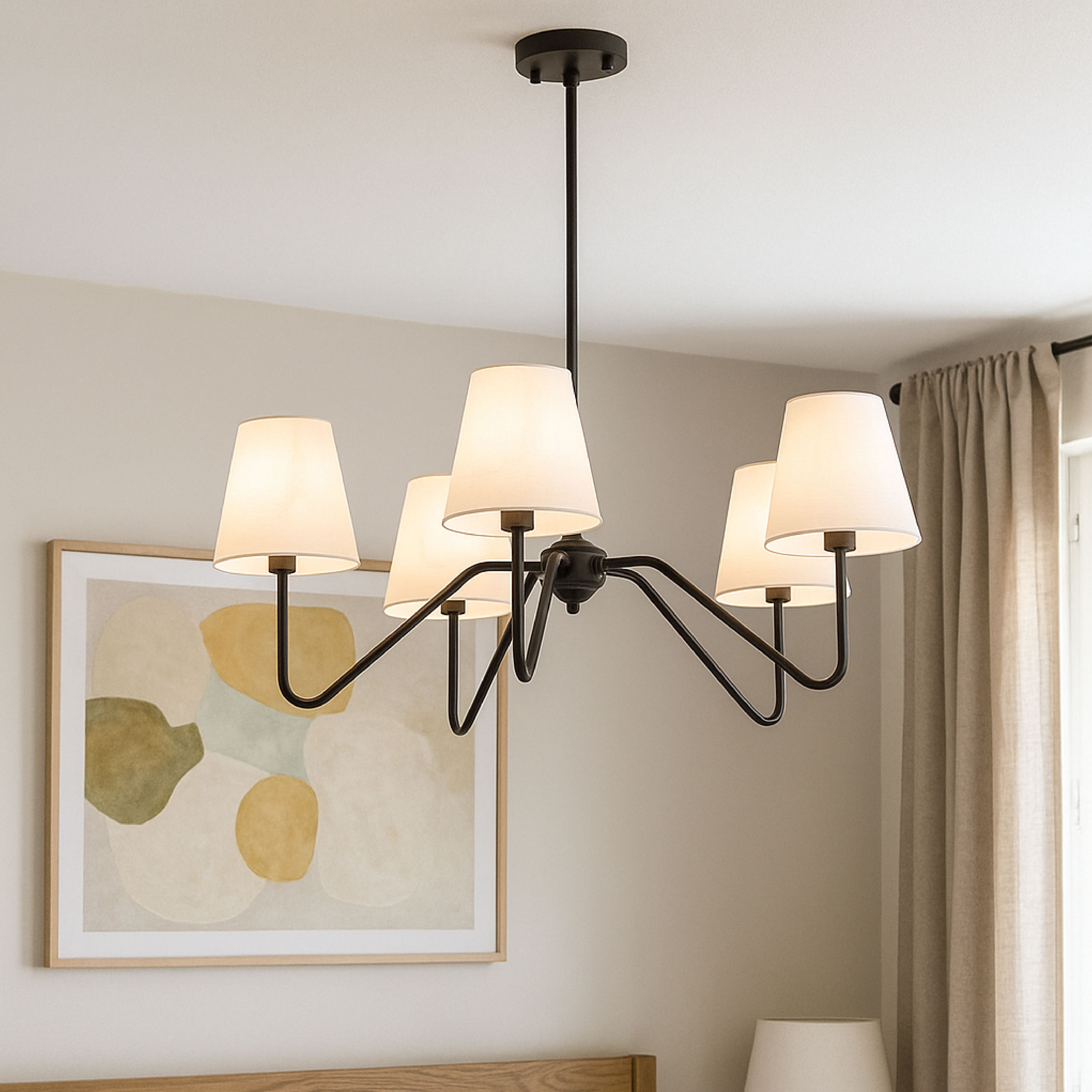 Silk bedroom chandelier