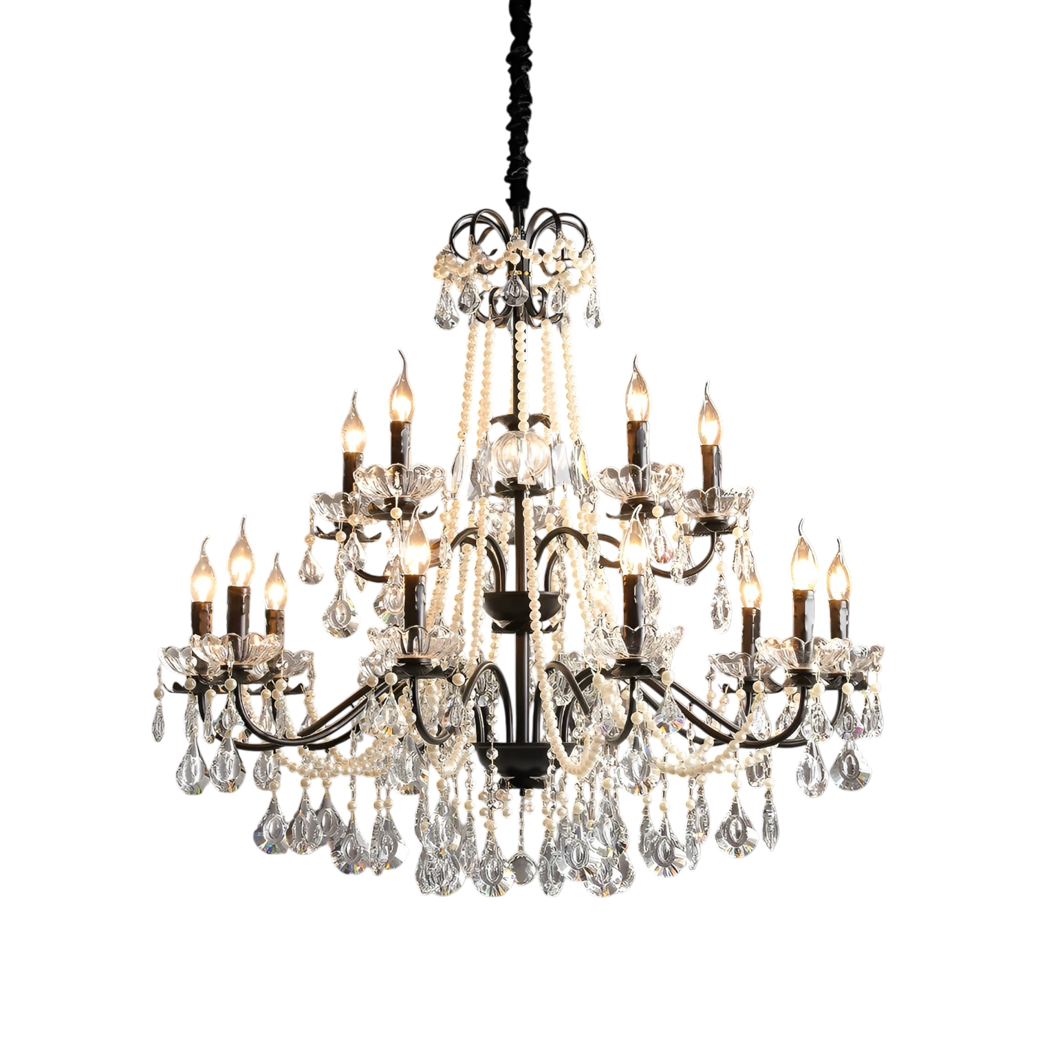 French black crystal chandelier