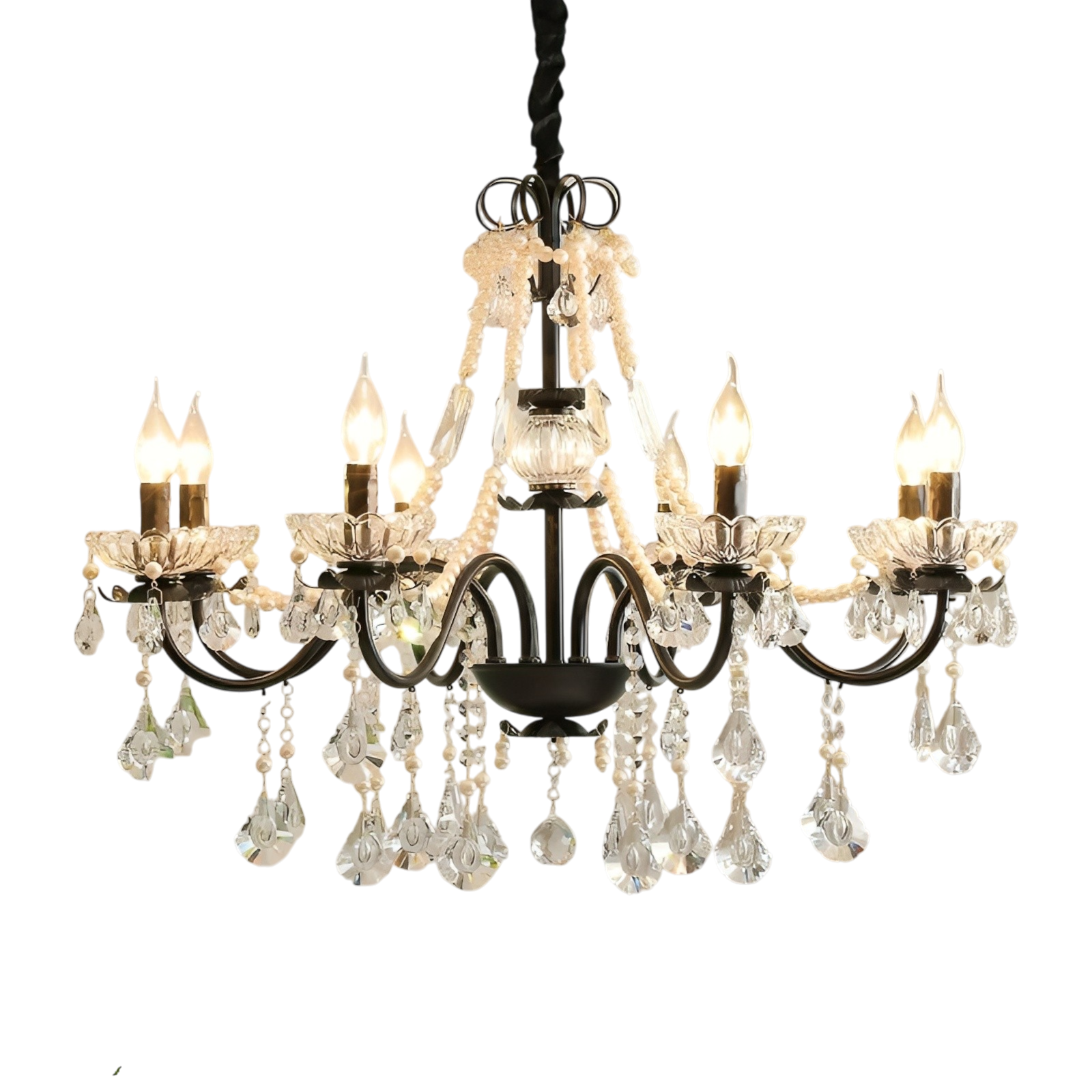 French black crystal chandelier