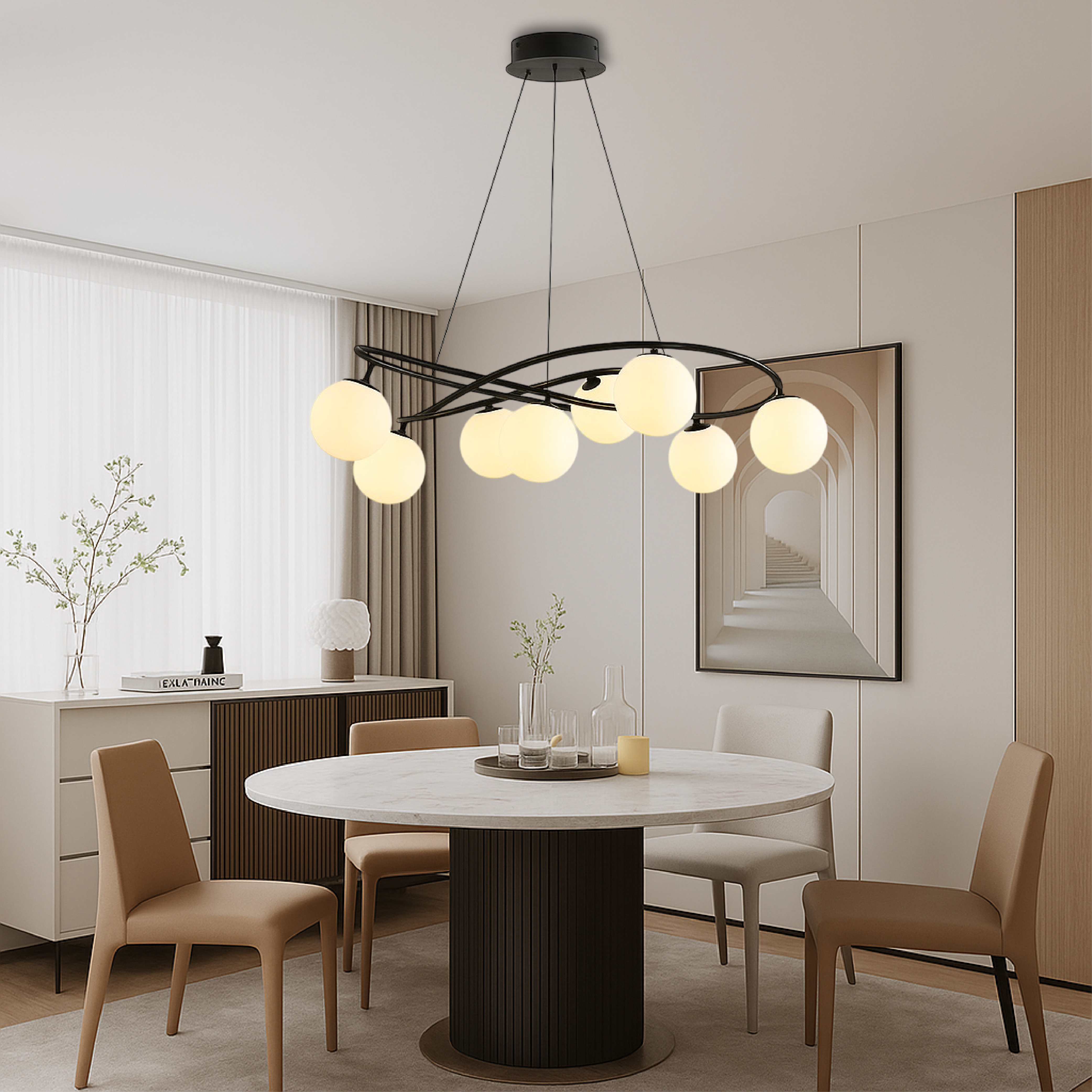 Black Nordic Retro Chandeliers