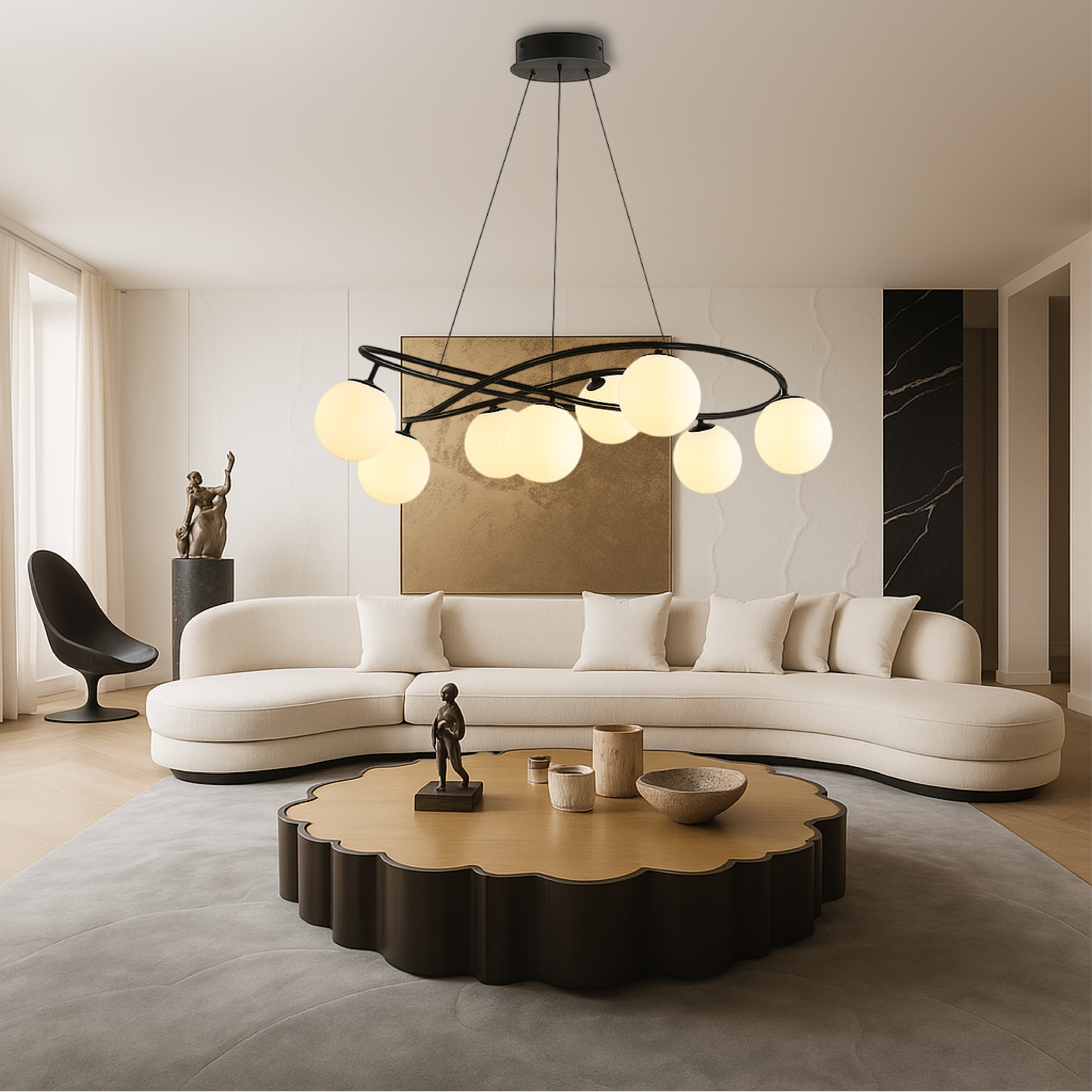 Black Nordic Retro Chandeliers