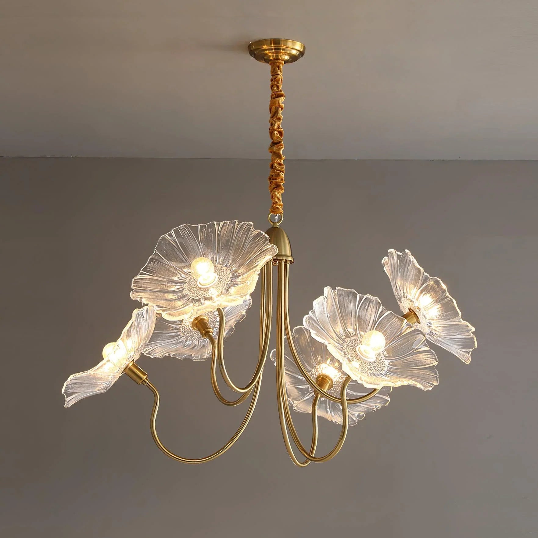Lotus Glass Leaf Chandelier