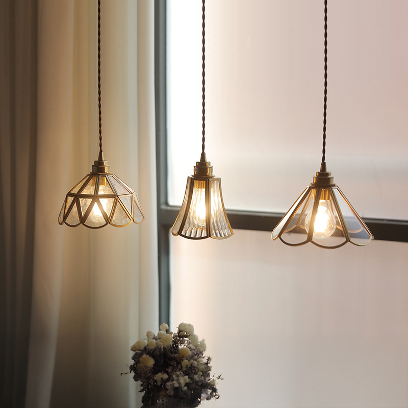 Vintage glass pendant lamp