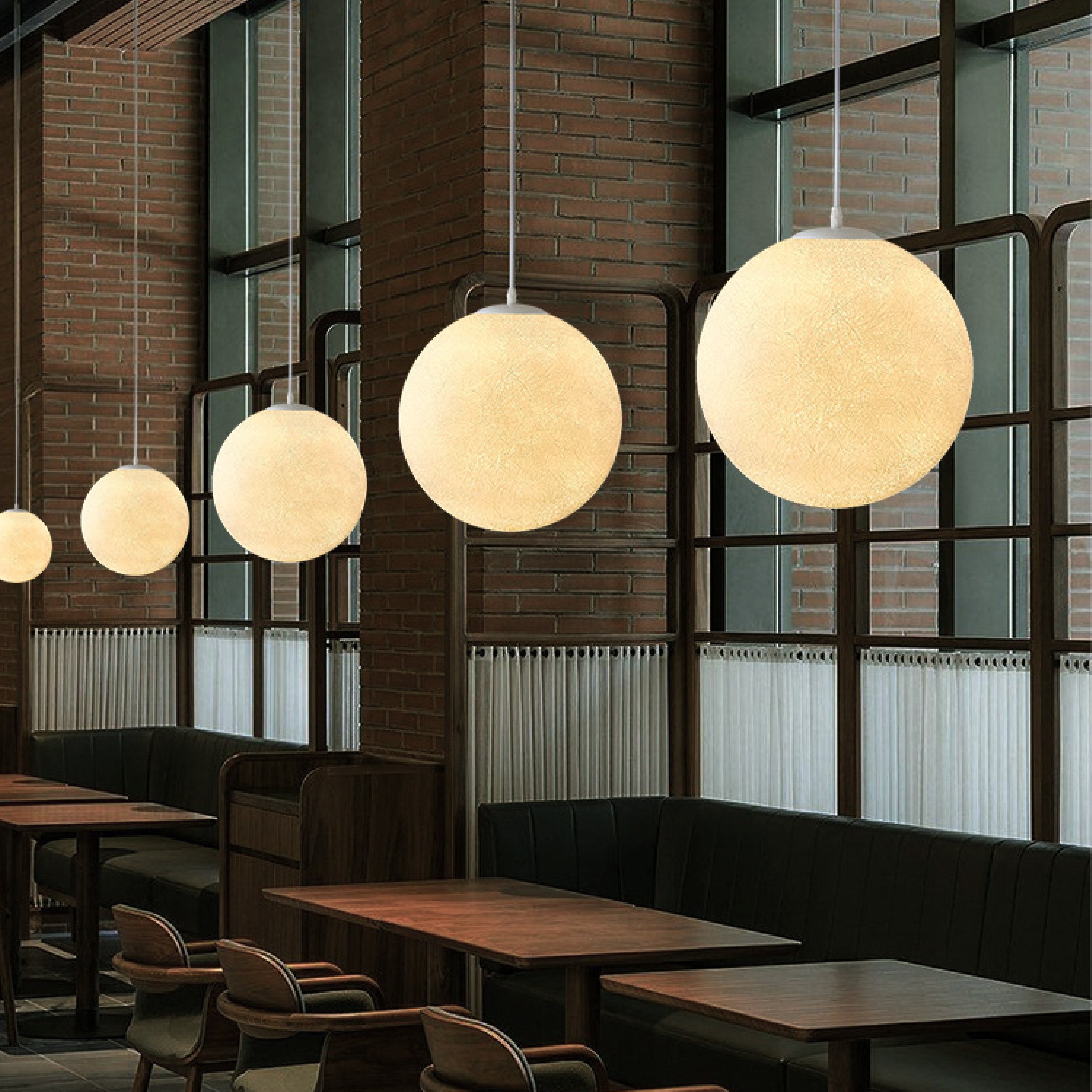 Pendant lamp with moon pattern