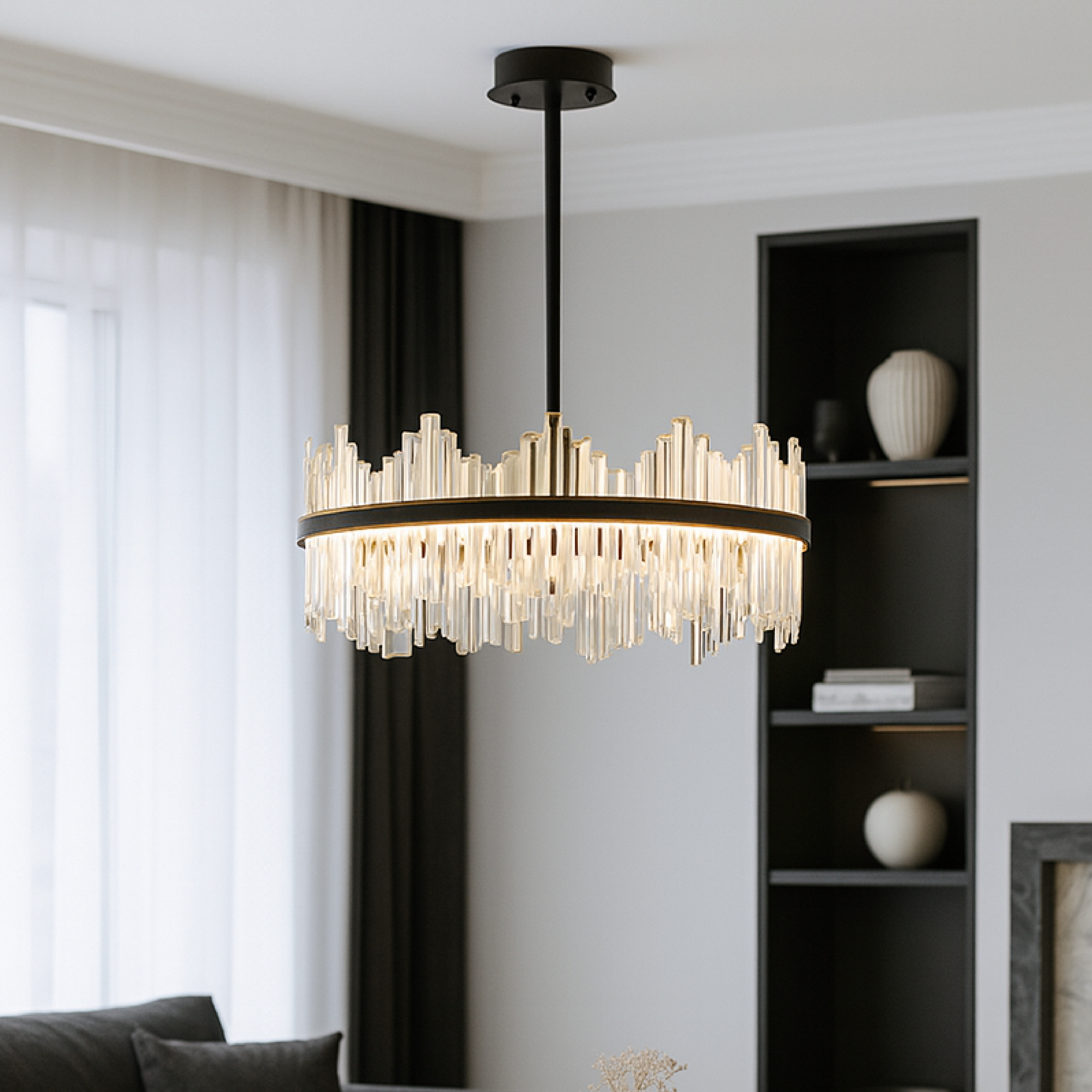 Terri chandelier in black crystal