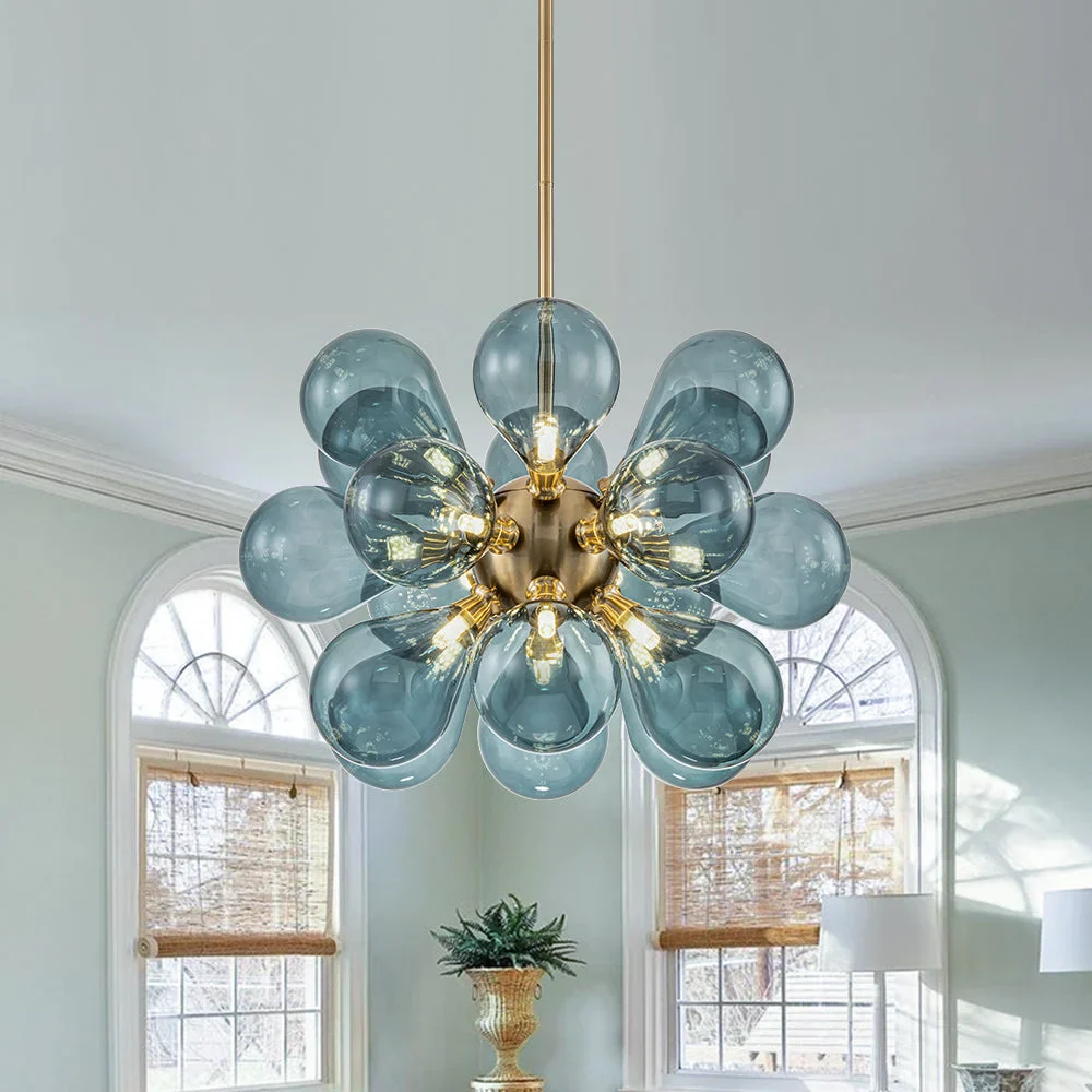Blue glass cluster chandelier by Jarise