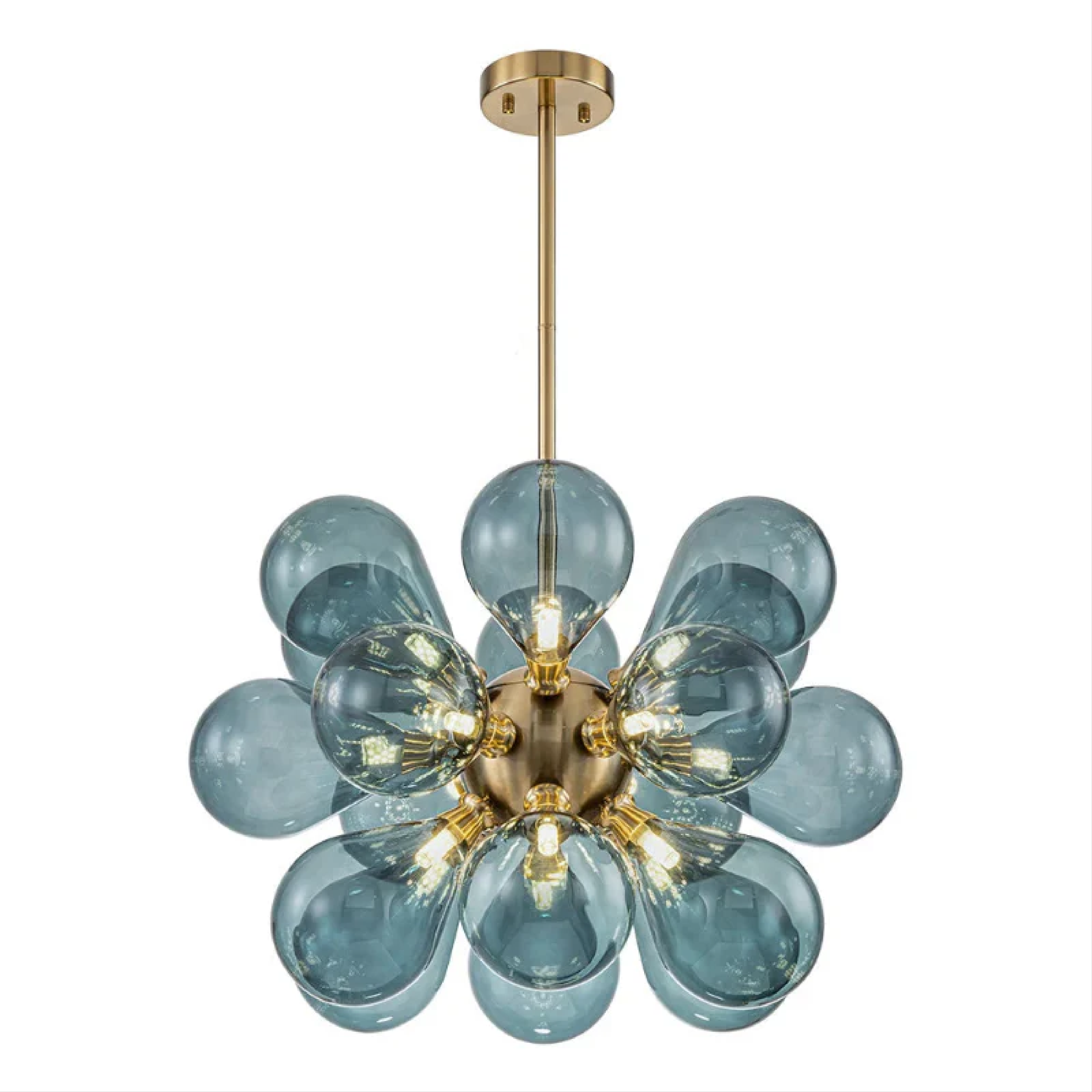 Blue glass cluster chandelier by Jarise