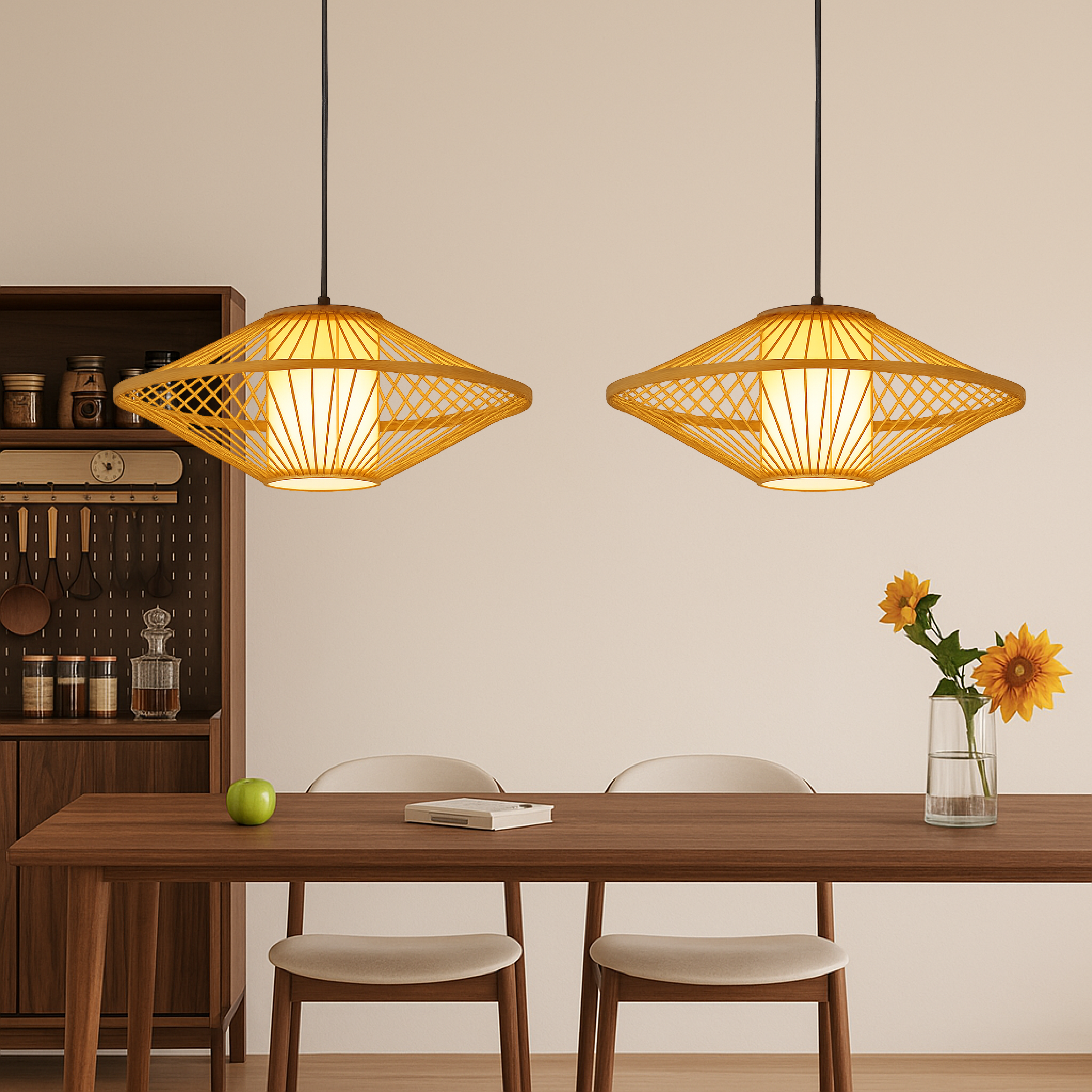 Japanese bamboo pendant lamp