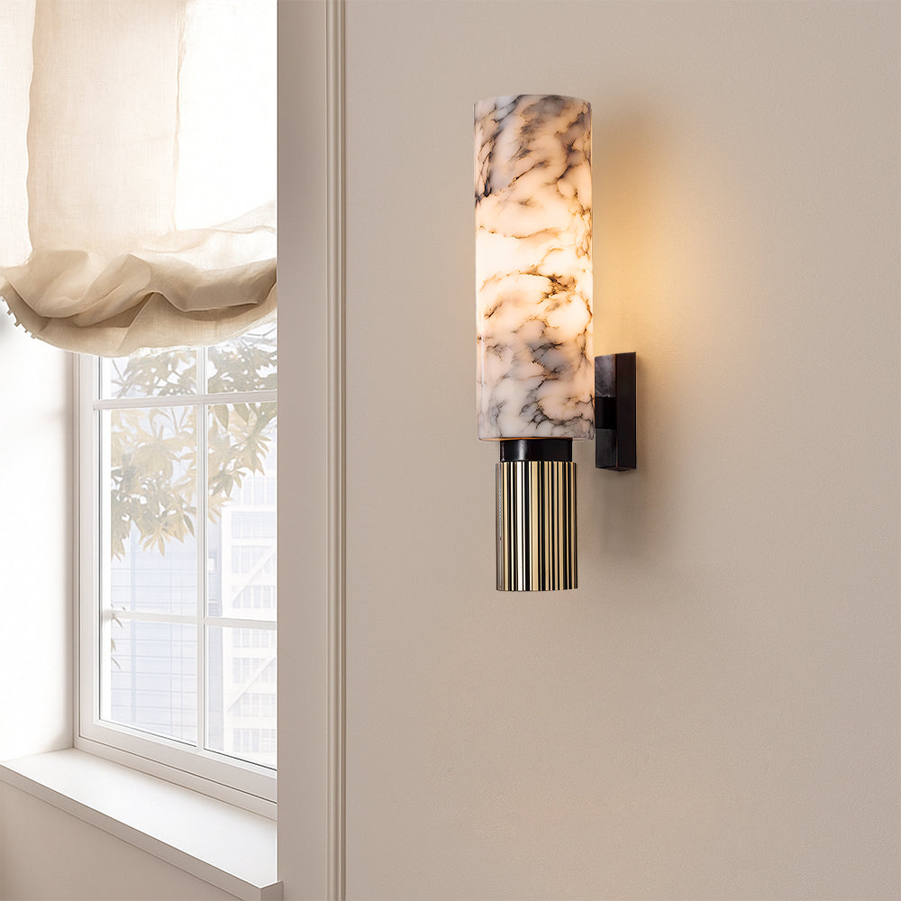 Copper stone wall light