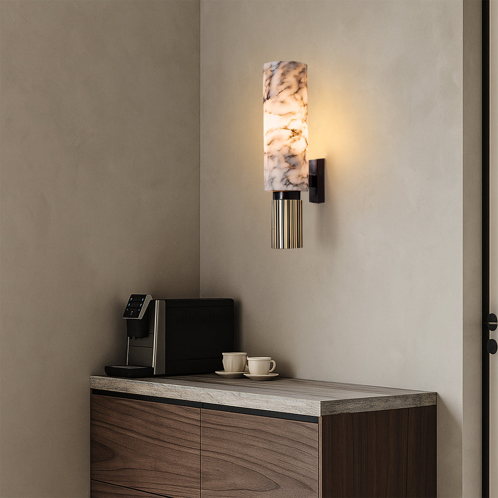 Copper stone wall light