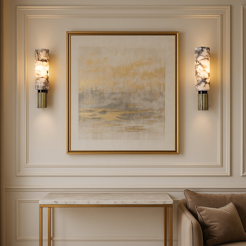 Copper stone wall light
