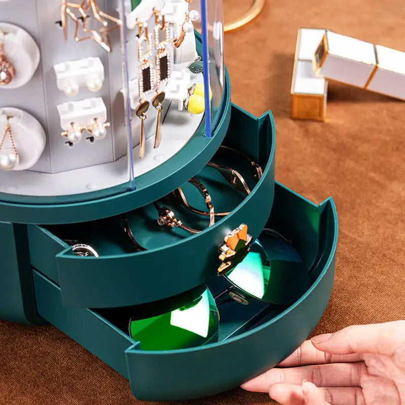 Organisateur de Bijoux Rotatif - Écrin d'or™ | Colonne de Rangement Élégante dog
