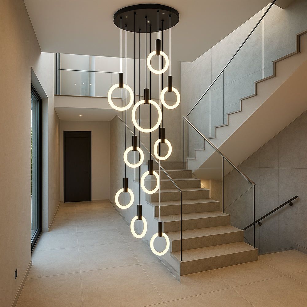 Chandelier staircase 7/10 rings
