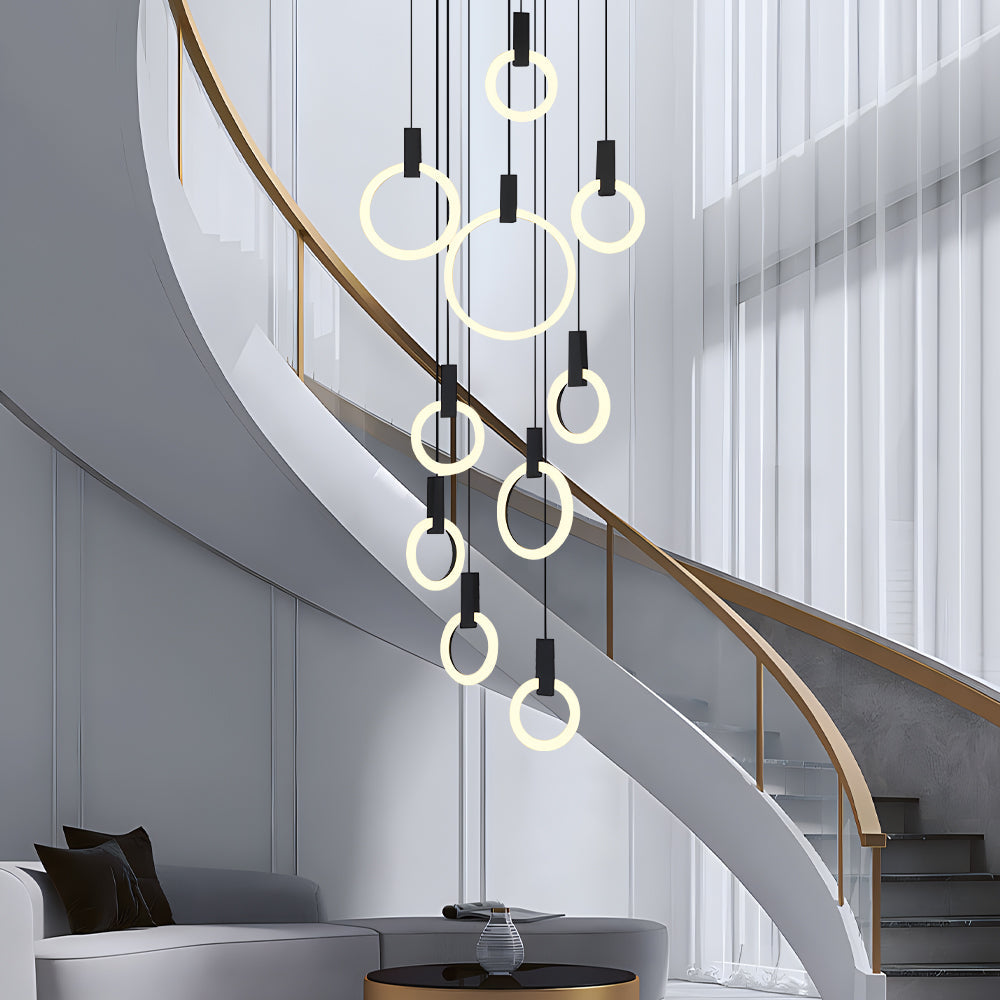 Chandelier staircase 7/10 rings