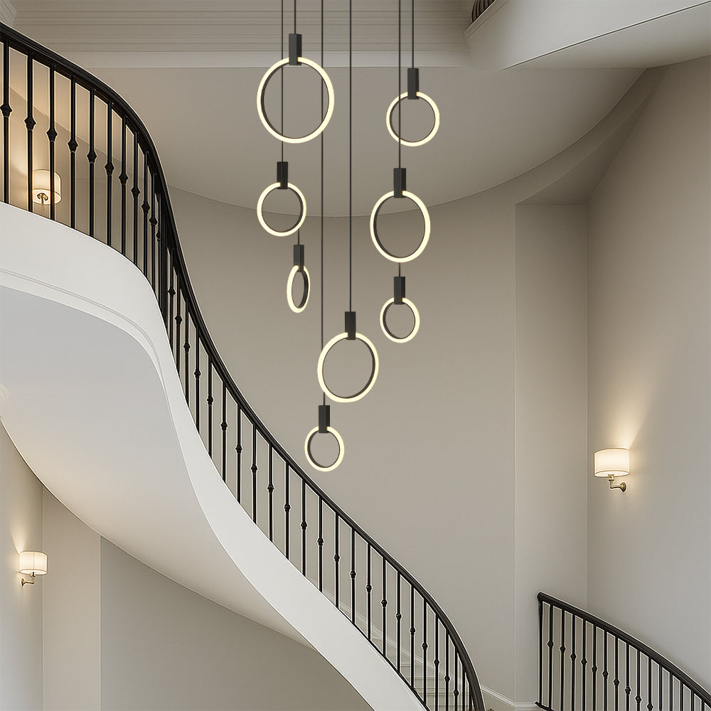 Chandelier staircase 7/10 rings
