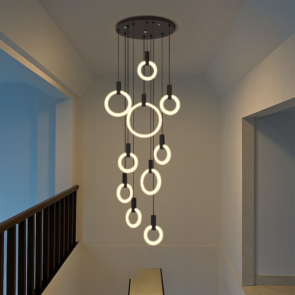 Chandelier staircase 7/10 rings