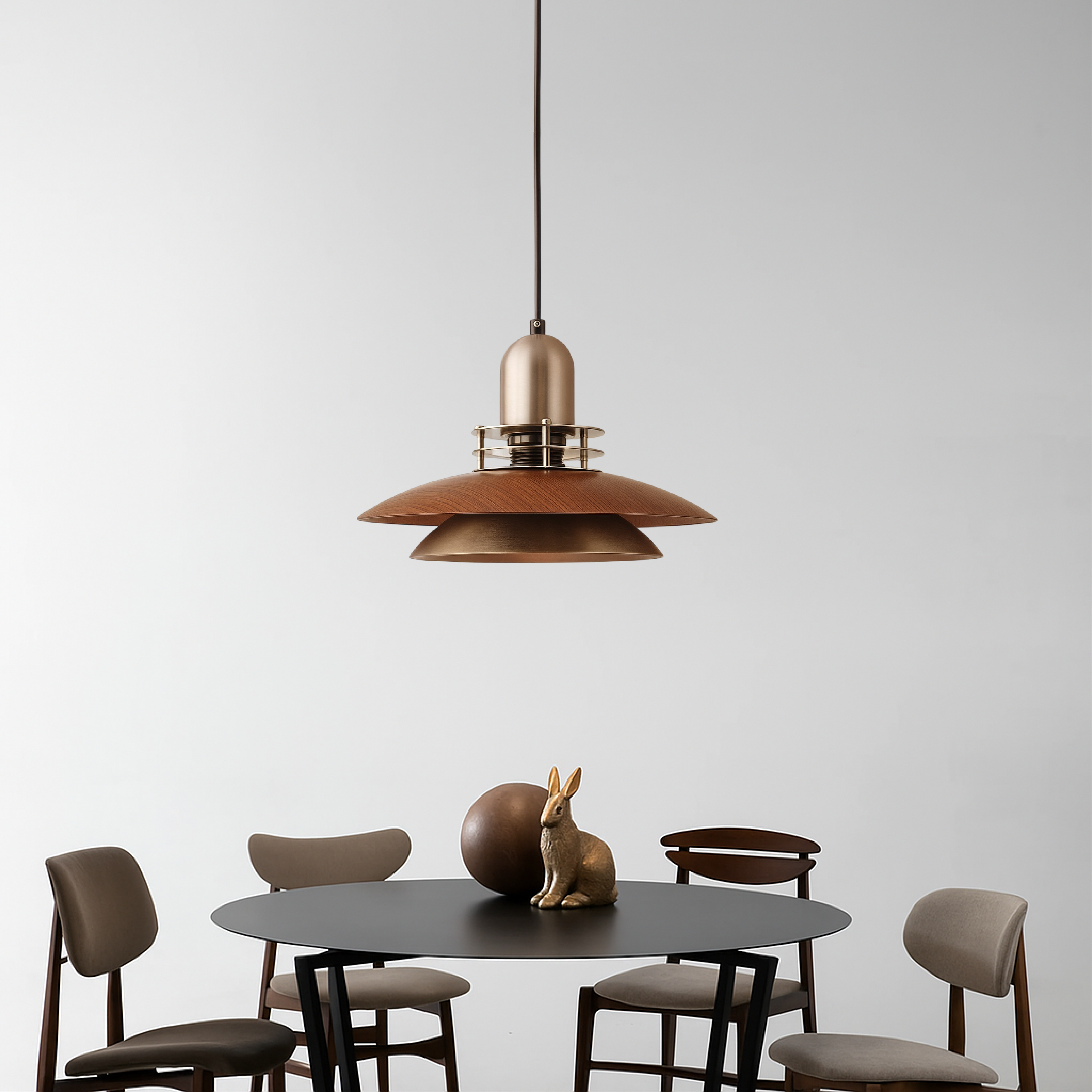 Walnut wood pendant lamp