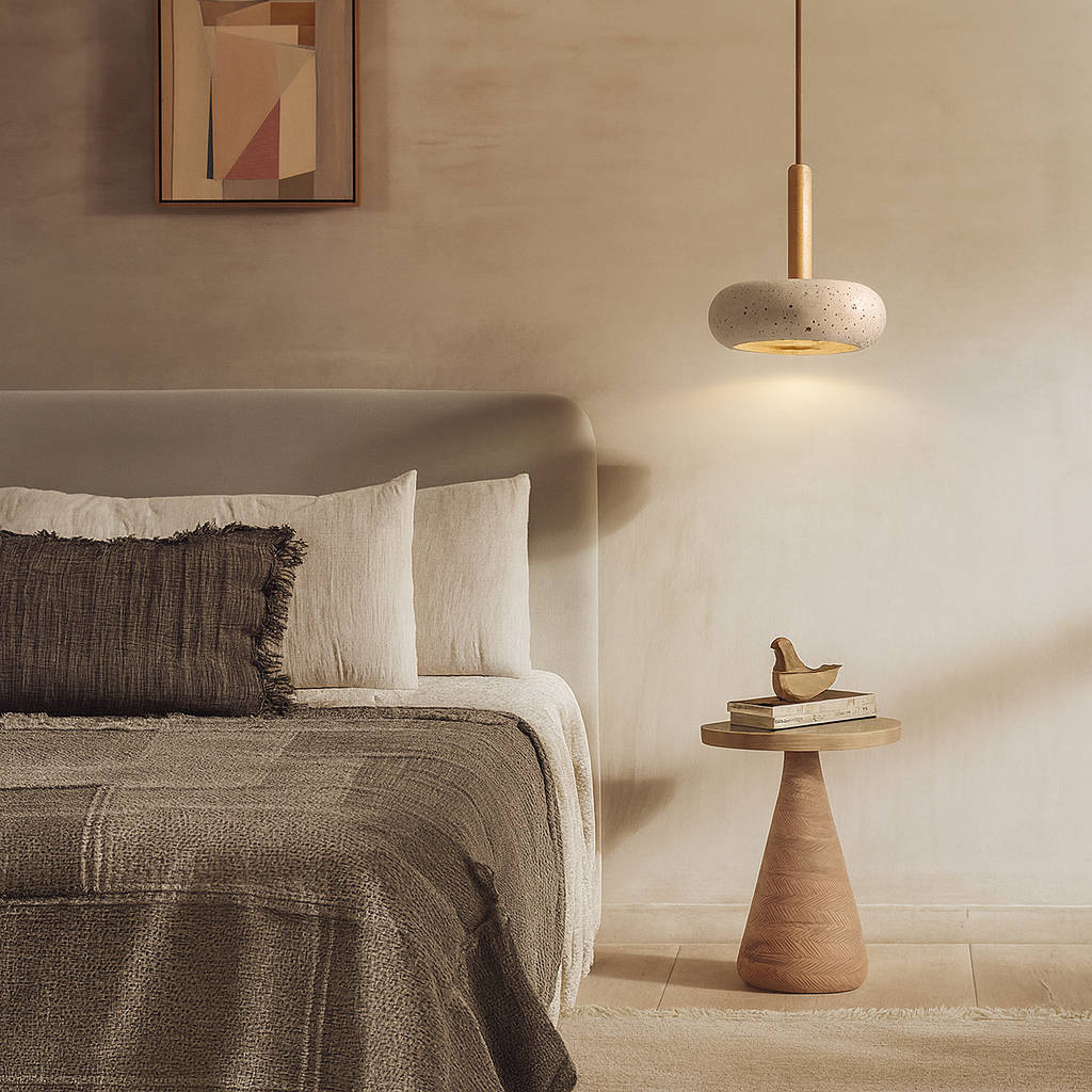 Travertine pendant light